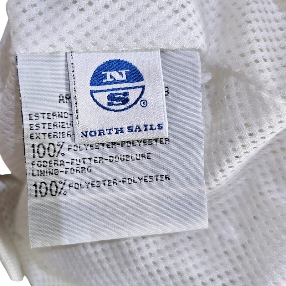North Sails Zip Front Polka Dot Jacket White Black Size Medium Nautical Sailing